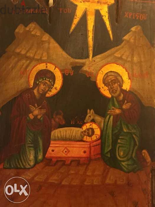 very rare greeck icon 18th century nativity 4