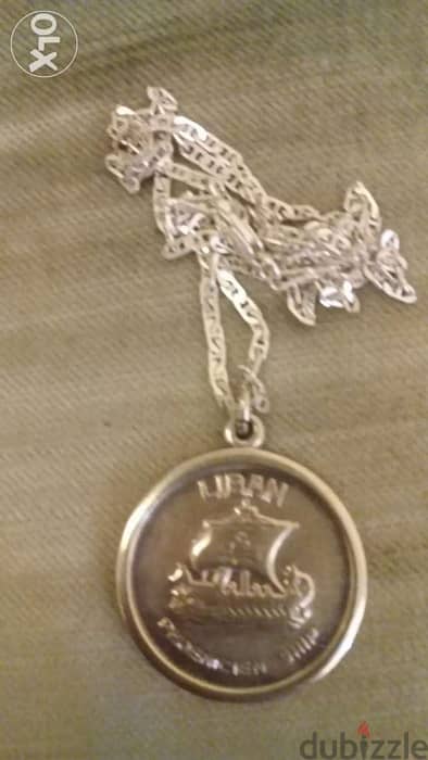 Lebanon Memorial Pendant with the Phencian ship & Silver neckless