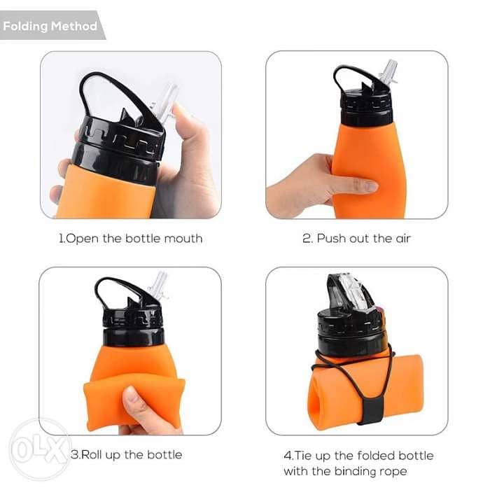 عبوة ماء من السيليكون، قنينة ماء، water bottle silicone 4