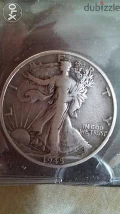 USA Half Dollar Silver Walking year 1945 weight 12.5 grams