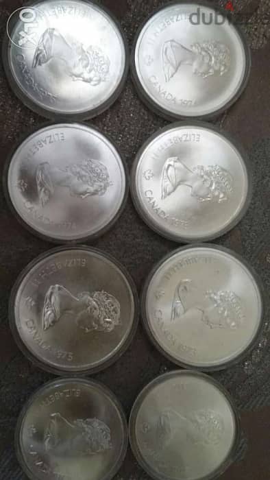 Set of Silver Eight Montreal Olympics games in Canada 1976 1