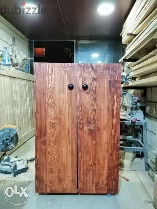 Medum wood closet for clothes rustic style خزانة حجم وسط خشب 4