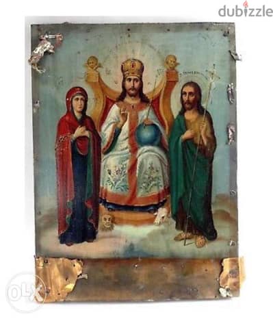 antique Russian 19th century icon king of glory