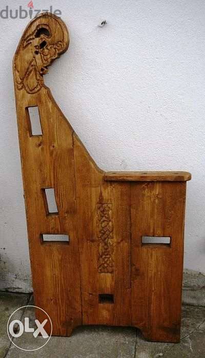 Viking large vintage wood chair كرسي عرش فايكينغ خشب 1