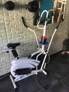 byke and elliptical with twister and dumbells like new