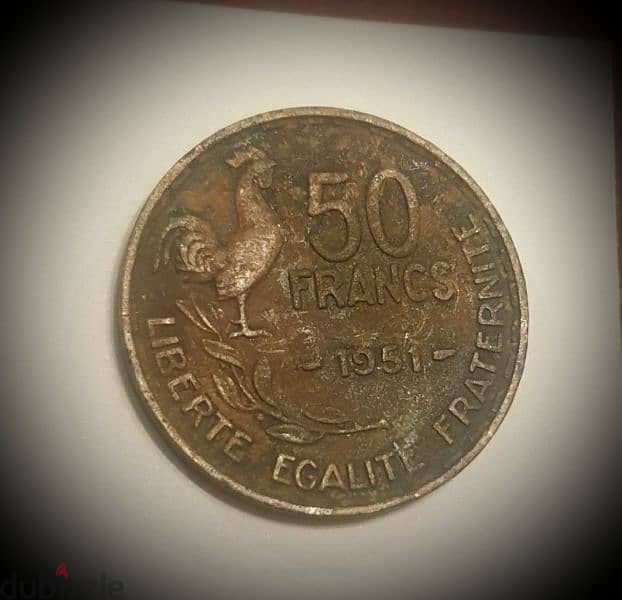 1951 France 50 Francs 4th Republic KM# 918 Guiraud عملة 0