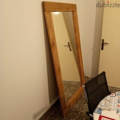 rustic massive wood mirror 100x180مراية خشب طبيعي