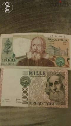 Set of Two Italin Lire in the 80's 0