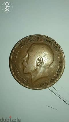 UK George V Bronze Coin Penny year 1935 0
