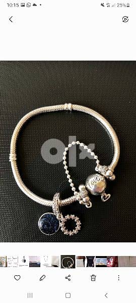 pandora bracelet + 2 charms