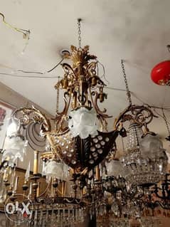 ثرية مميزة برونز منزل كرستال مع غلوب ورد جميل جدا سعر مغري chandelier