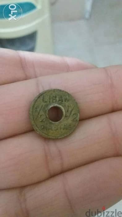 Lebanese Half Piaster WW 2 no date Bronze Coin year aroud 1941