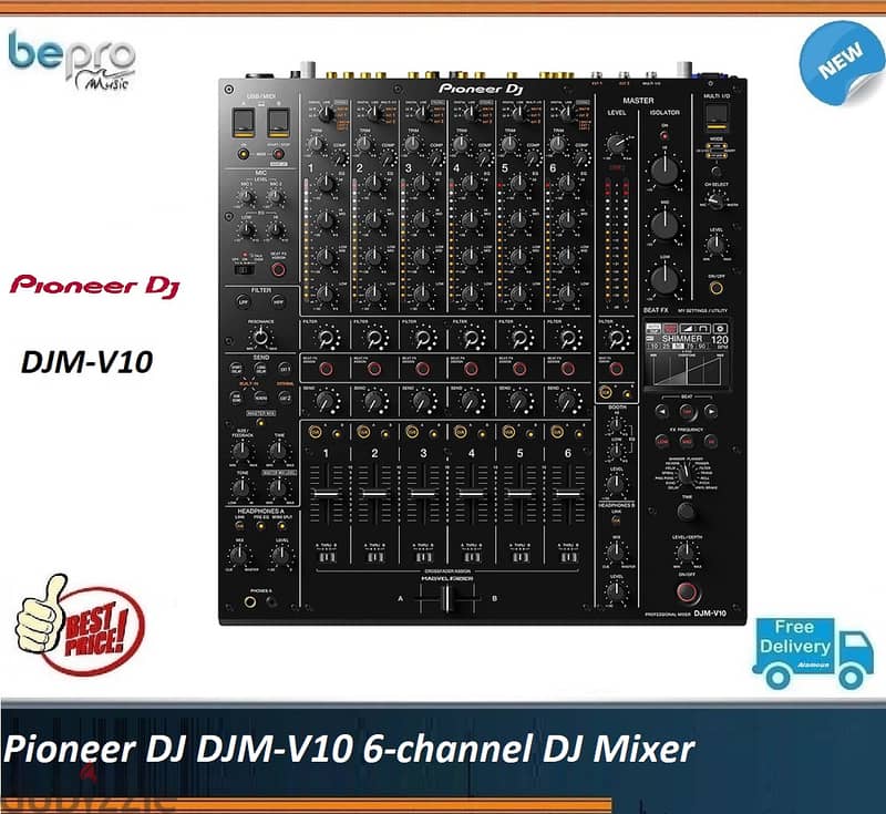 Pioneer DJ DJM-V10 6-channel DJ Mixer, Warranty 1 year 0