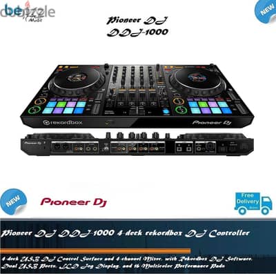 Pioneer DJ DDJ-1000 SRT 4-deck rekordbox & Serato DJ Controller,4-deck