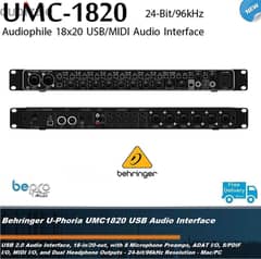 Behringer U-Phoria UMC1820 USB Audio Interface,18-in/20-out, 8 Preamp 0