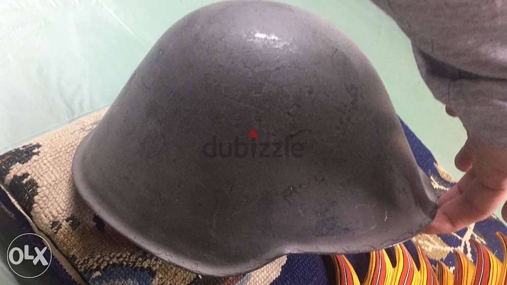 antique WW2 German Nazi military steel helmet 0