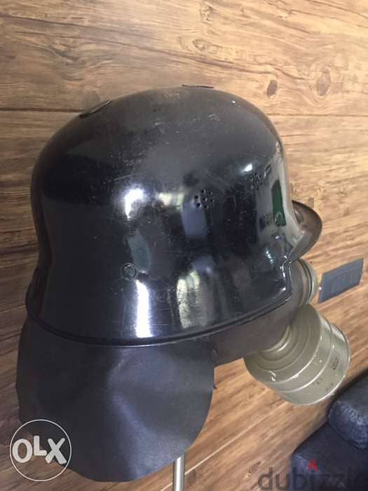rare antique WW2 German Nazi staatspolizei helmet and Gaz mask 4