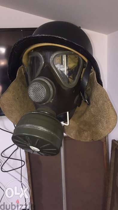 rare antique WW2 German Nazi staatspolizei helmet and Gaz mask 7