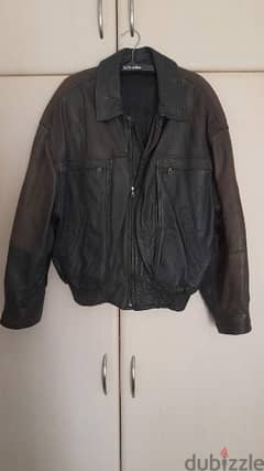 black leather jacket size L
