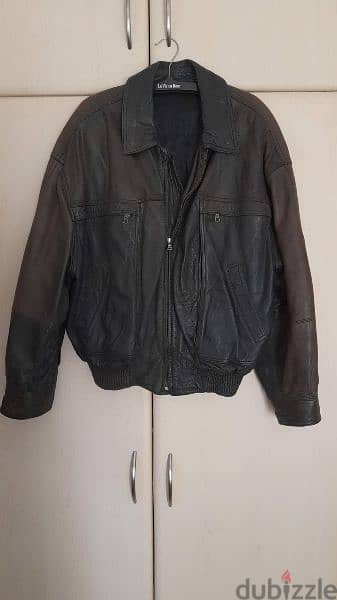 black leather jacket size L 0