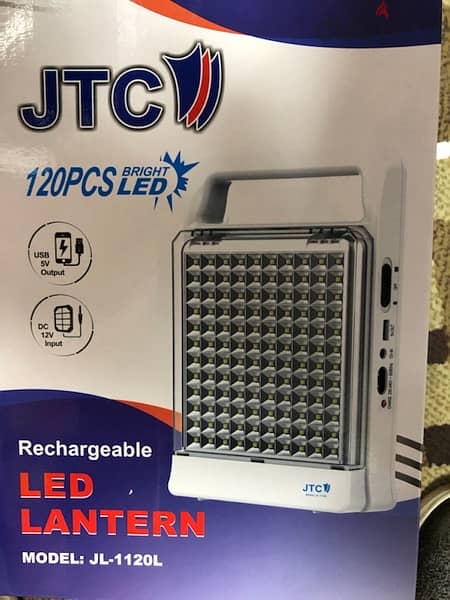 JTC rechargeable LED USB 5V output /DC input 2