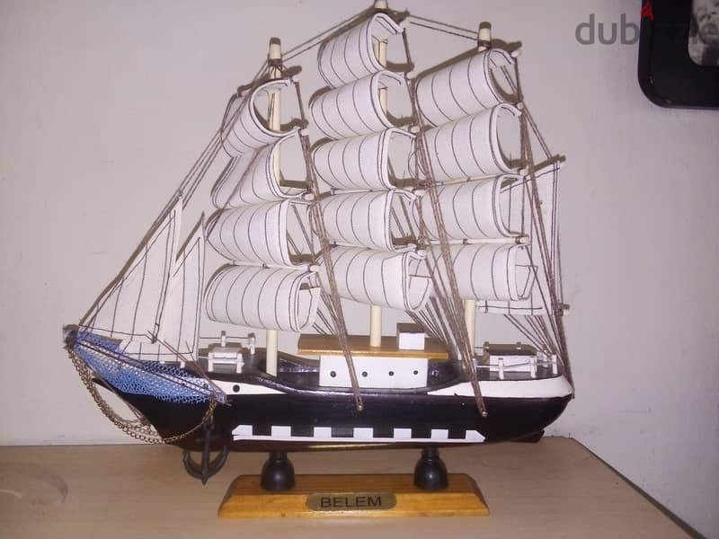 Decorative wooden ship  30*30cm 1