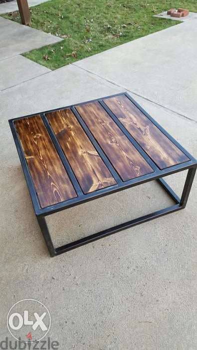 Steel square coffee table طاولة وسط مربع 0