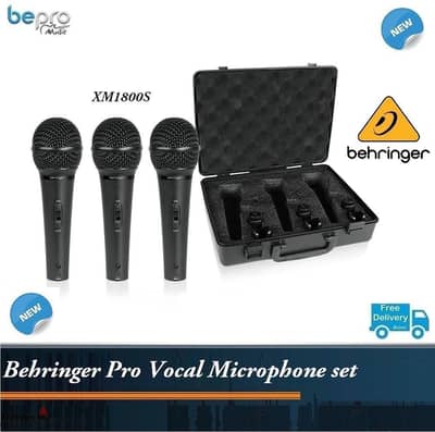 Behringer XM1800S Dynamic Vocal & Instrument Microphone (3-pack)