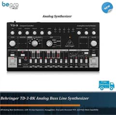 Behringer TD-3-BK Analog Bass Line Synthesizer with 16-step Sequencer