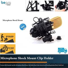 Universal Shock Mount Clip Holder, Bracket Black Professional