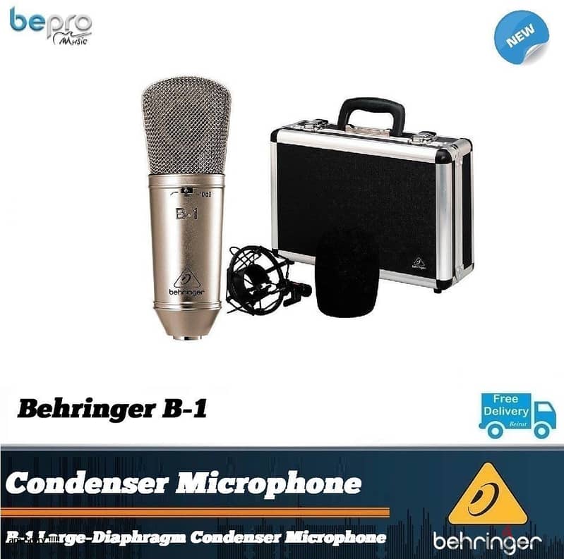 Behringer B-1 professional Studio Condenser Microphone, Mic studio 0