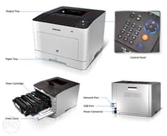 Samsung CLP-680DW color laser printer wireless 24ppm speed