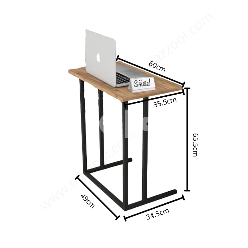 Wooden Table With Metal Leg 60x40x65cm 2