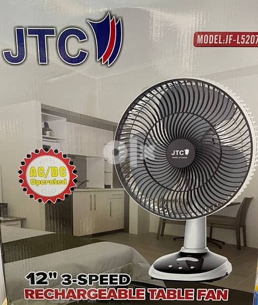 JTC rechargeable fan 12” Table 2