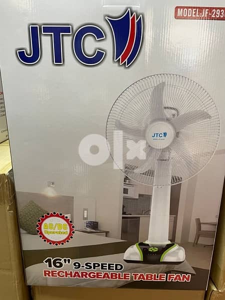 JTc rechargeable fan 16” 9 speeds 1
