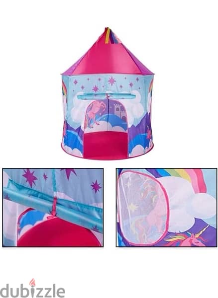 Foldable Pop Up Unicorn Tent For Kids Girls With Carry Bag 2