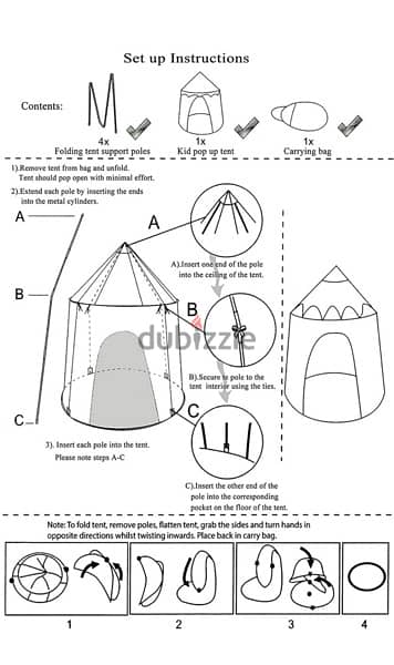 Foldable Pop Up Unicorn Tent For Kids Girls With Carry Bag 3