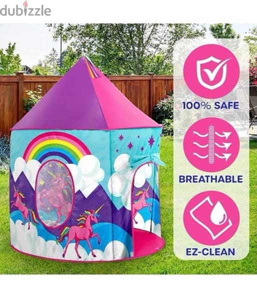 Foldable Pop Up Unicorn Tent For Kids Girls With Carry Bag 4