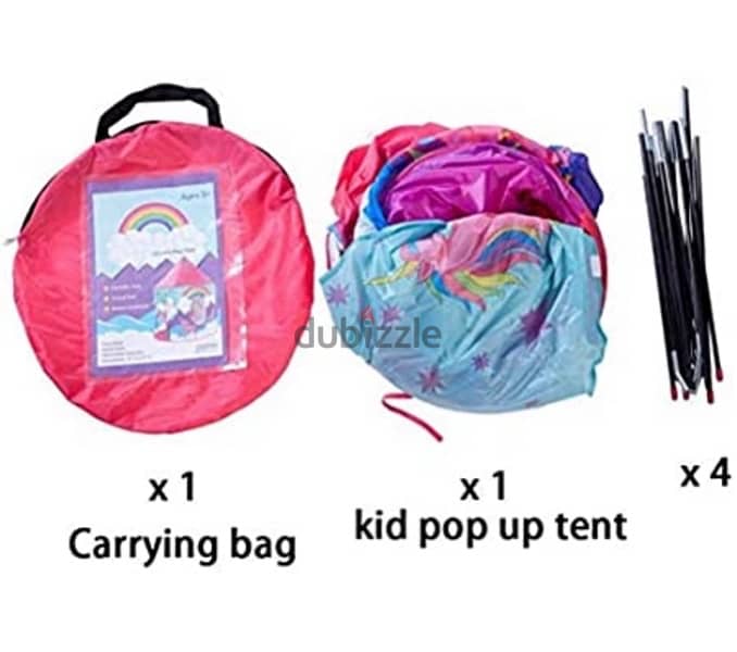 Foldable Pop Up Unicorn Tent For Kids Girls With Carry Bag 6