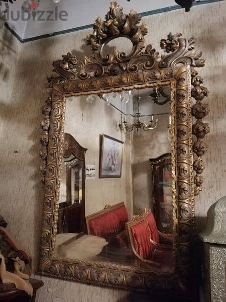 مراية فرنسية فخمة جدا خشب حفر من الروائع والشغل المميز سعر لقطة mirror 1