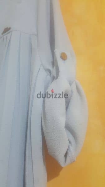 baby blue pleated top blouse xs بلوزة مكسرة 3