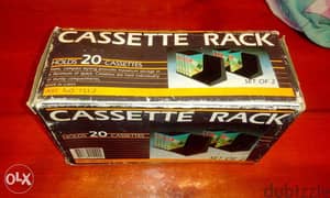 Vintage Box of 2 cassettes rack 20 cassettes