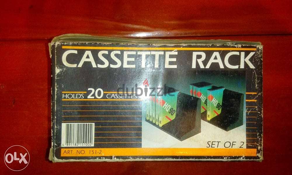 Vintage Box of 2 cassettes rack 20 cassettes 1