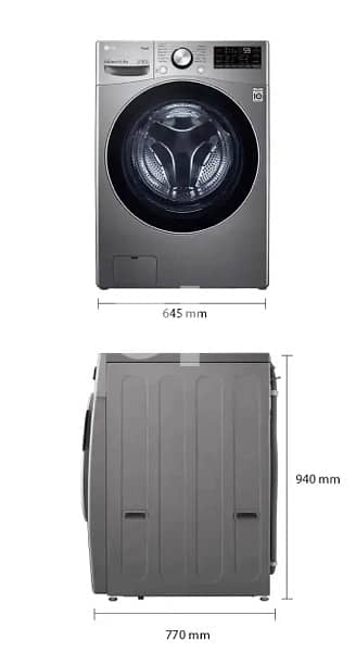 LG Washing & Dryer غسالة و نشافة | 15 / 8 Kg  | AI DD-Steam-ThinQ 3