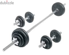 Cast Iron Dumbbell/Barbell Set -  up to 70kg 0