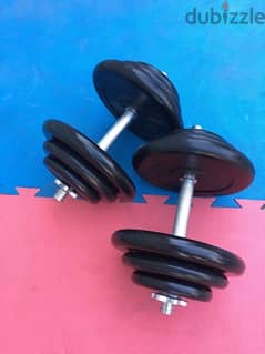 rubber dumbells 40 kilo like new we have also all sports equipment 0