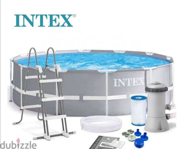 Intex pool 3.66 x 1 meter with filter pump + ladder bestway مسبح بركة 1