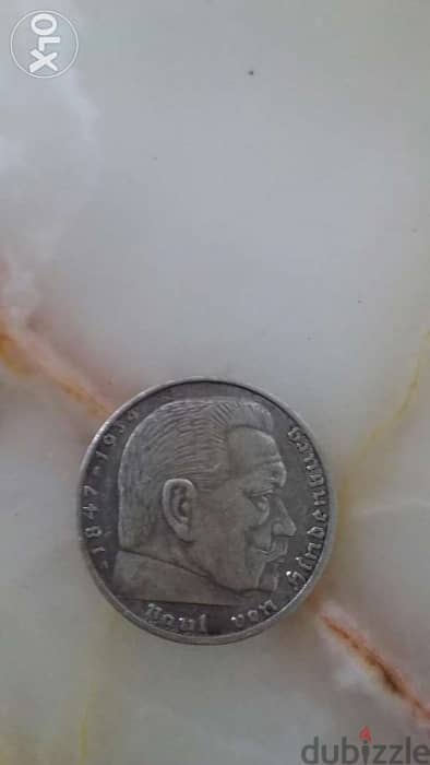Hiter German Nazi Third Riech Silver Coin year 1939 WW2 World War Two 1