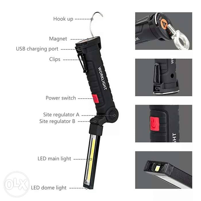 Rechargeable Smart Led Flashlight مصباح ليد ذكي متعدد الاستعمالات 2