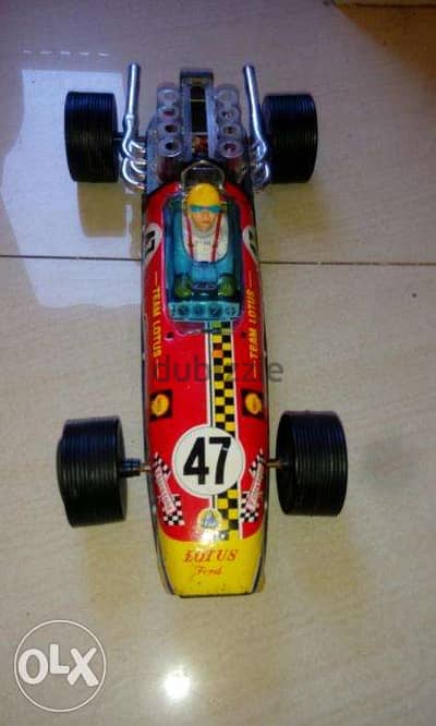 Rare vintage team lotus 49 ford f1 racer tin toy car